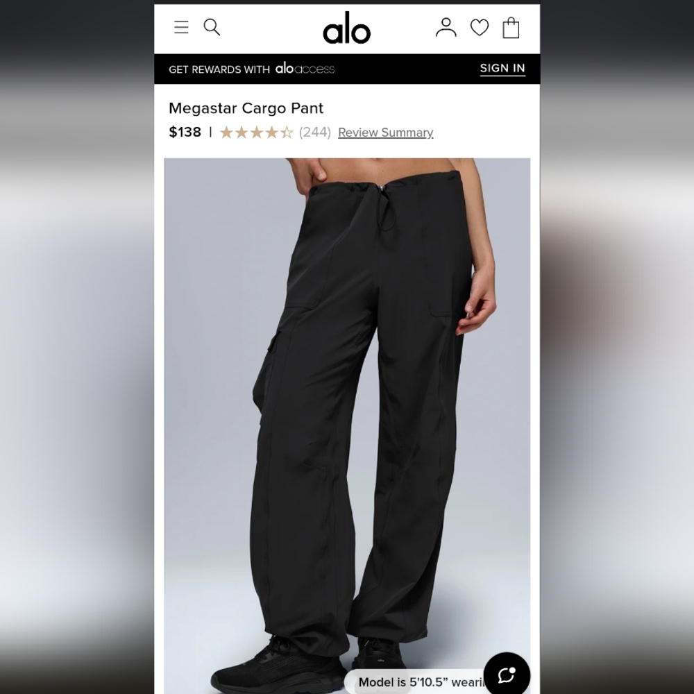 ALO Yoga Megastar Cargo Pant - Jet Black